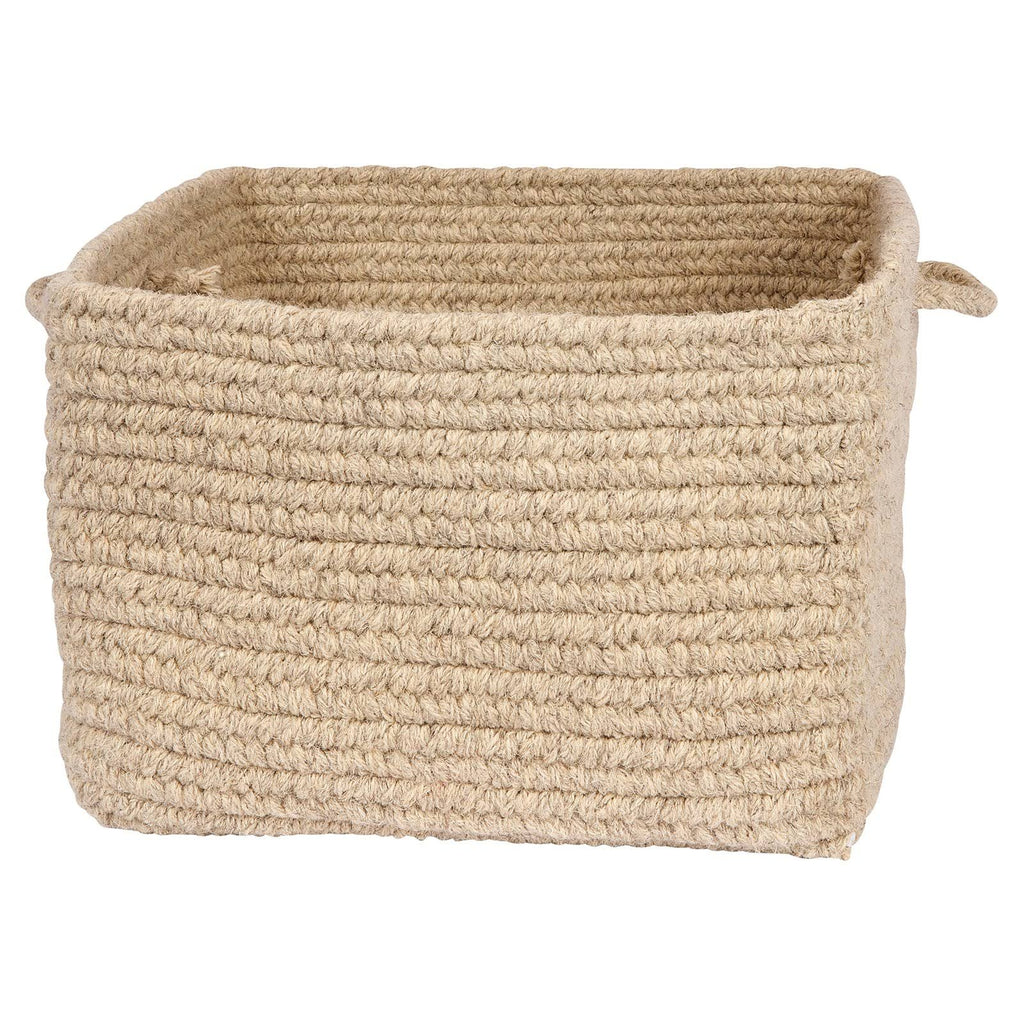 Chunky Natural Wool Square Basket F12719