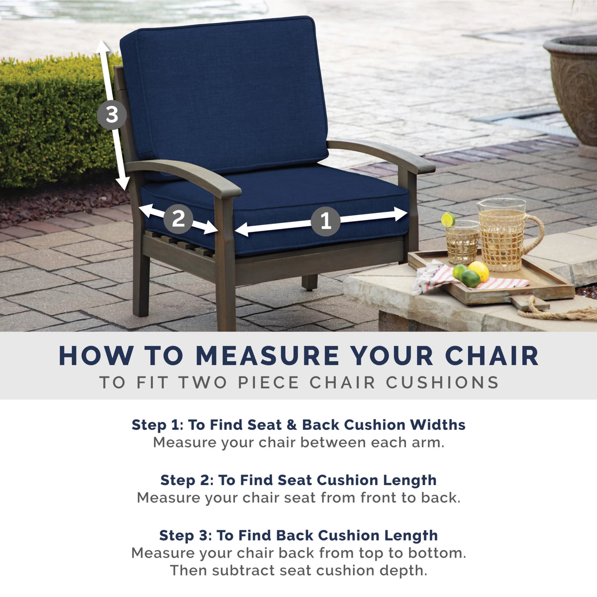 Sapphire Blue Outdoor Dining Chair Cushion Set 21 x 21 J403796