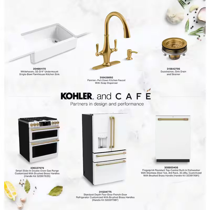 Range and Rangetop Handle and Knob Kit in Brushed Brass R53416