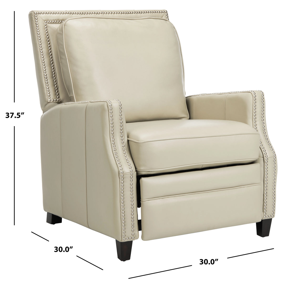 Cream Leather Recliner J2201