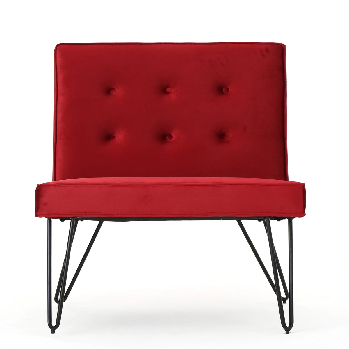 Berry and Black Velvet Accent Chair W530