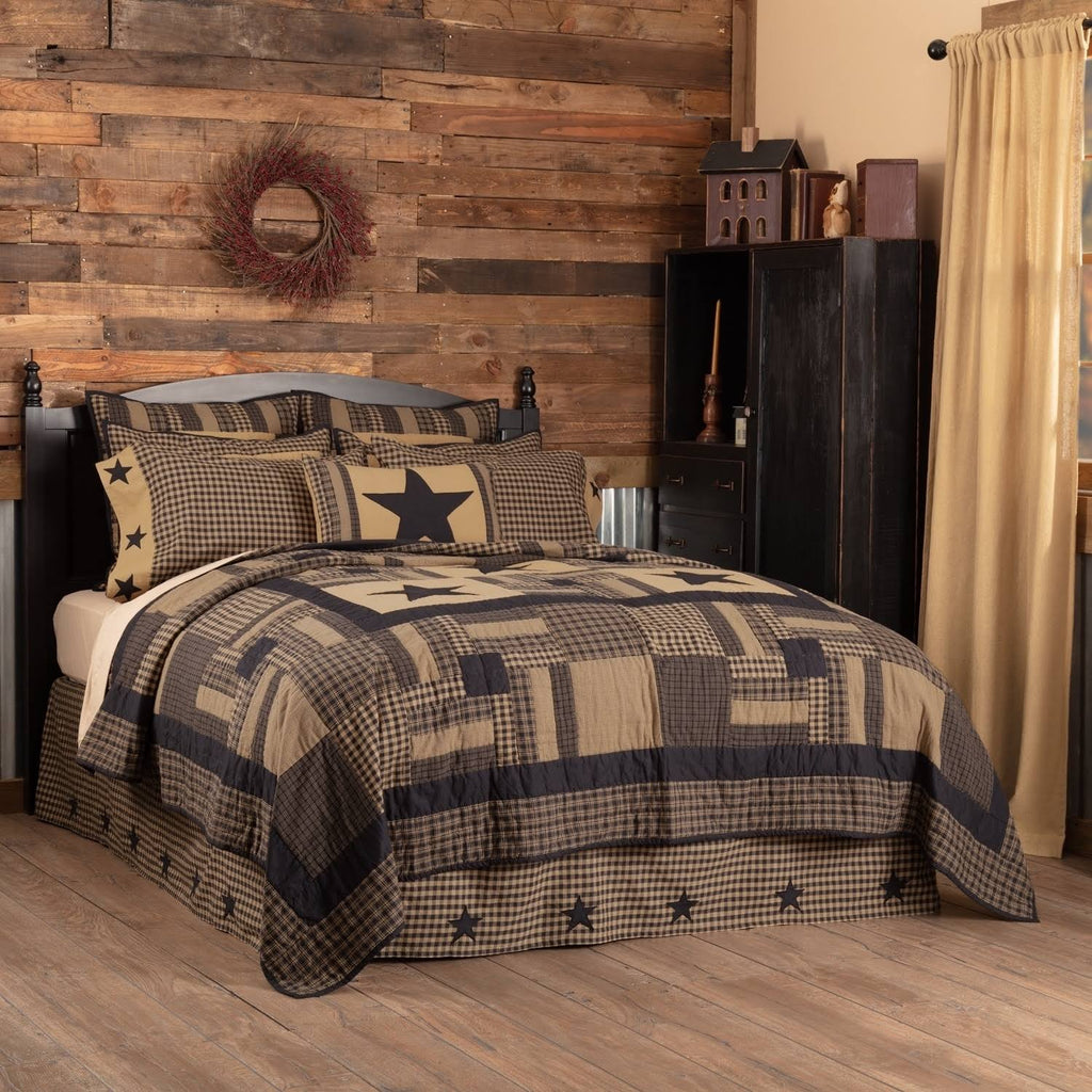Black Check California King Quilt S2761