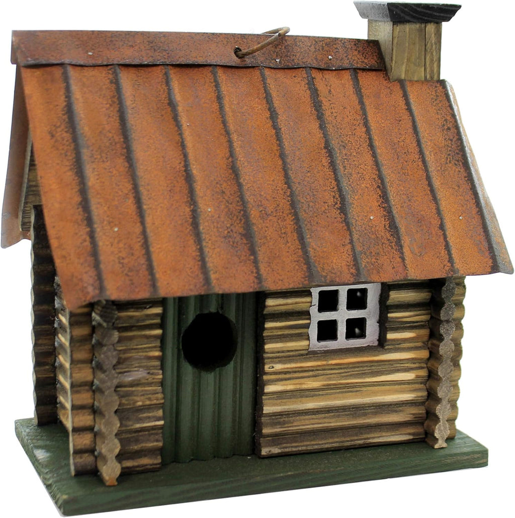 Log Cabin Birdhouse, 5.25-Inch Length, Pack of 2 X827