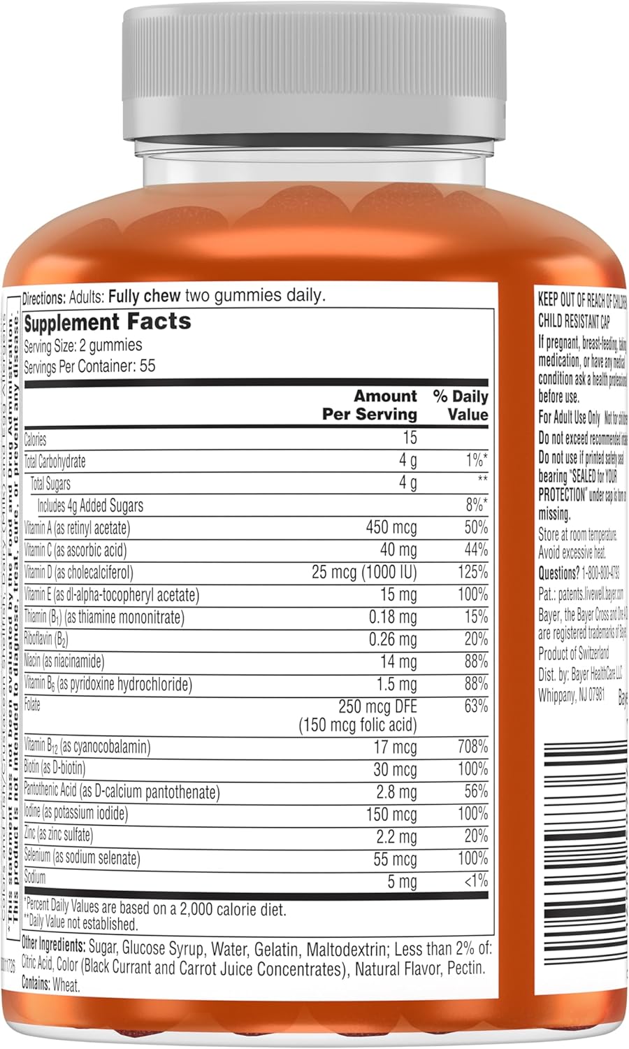 Women's 50+ Advanced Multivitamin Gummies, 110 Count M917