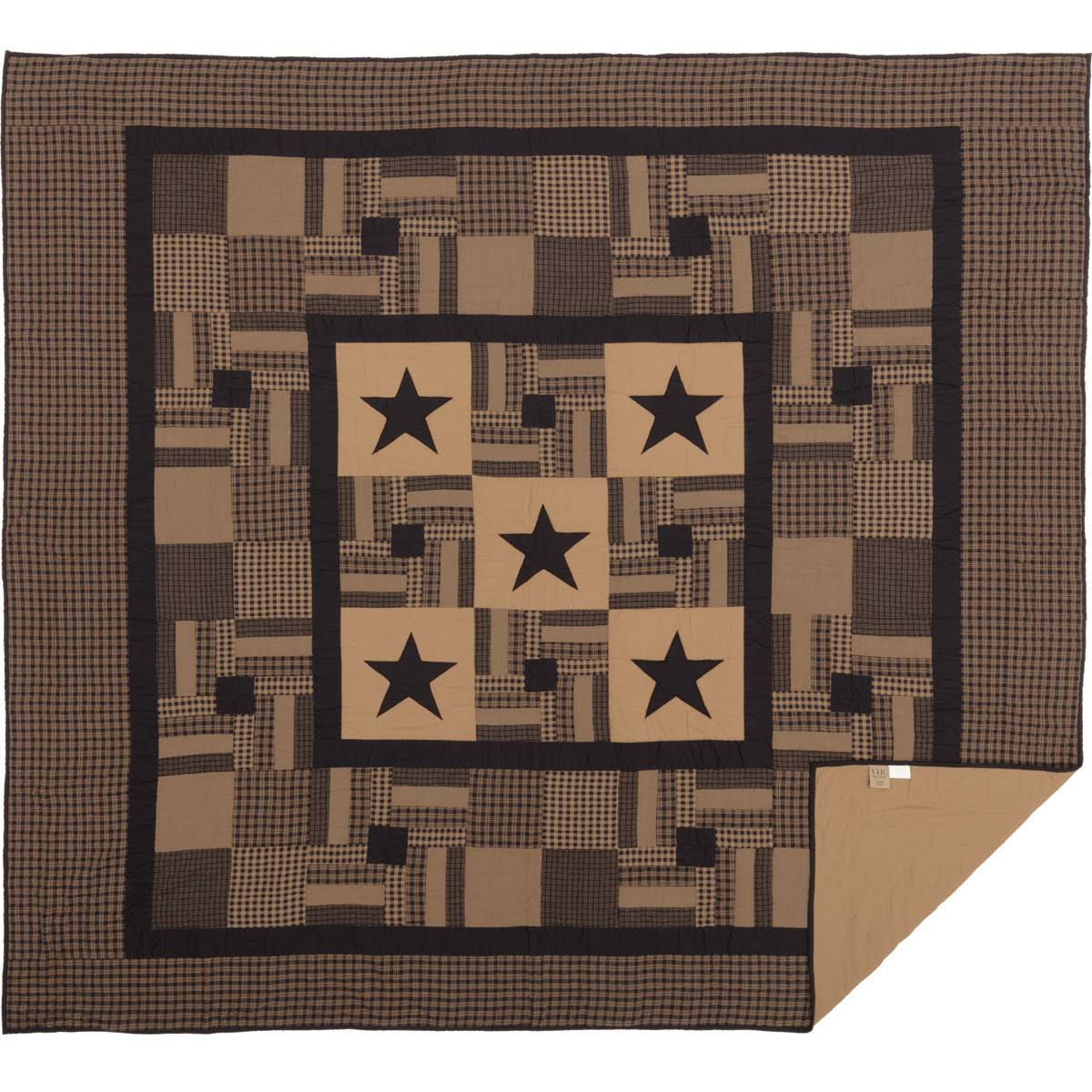 Black Check California King Quilt S2761