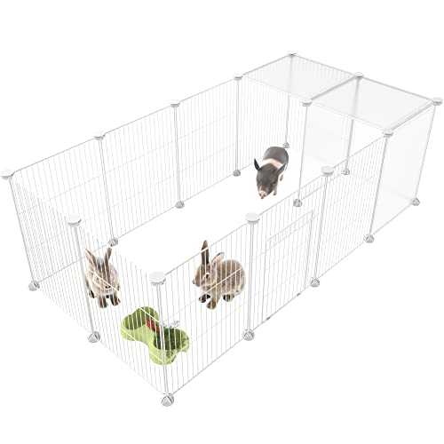 Small Animals Cage DIY Wire Portable Yard Fence with Door 48" x 24" x 16" P3824