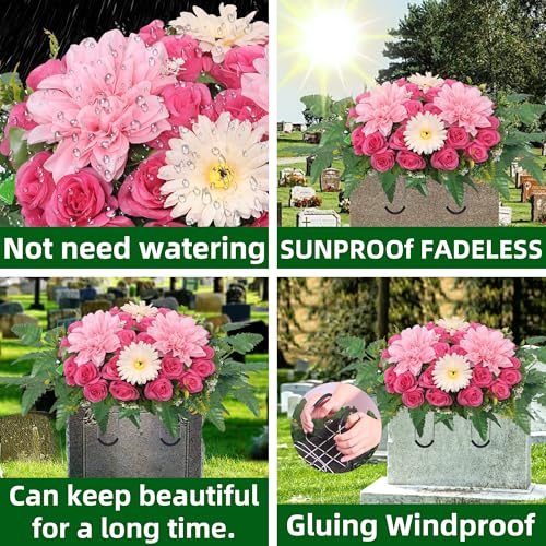 Light blue Artificial Cemetery Flower Saddle H236305