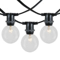 25' Clear Incandescent G50 Globe String Lights, Black Wire, 25 Sockets B702