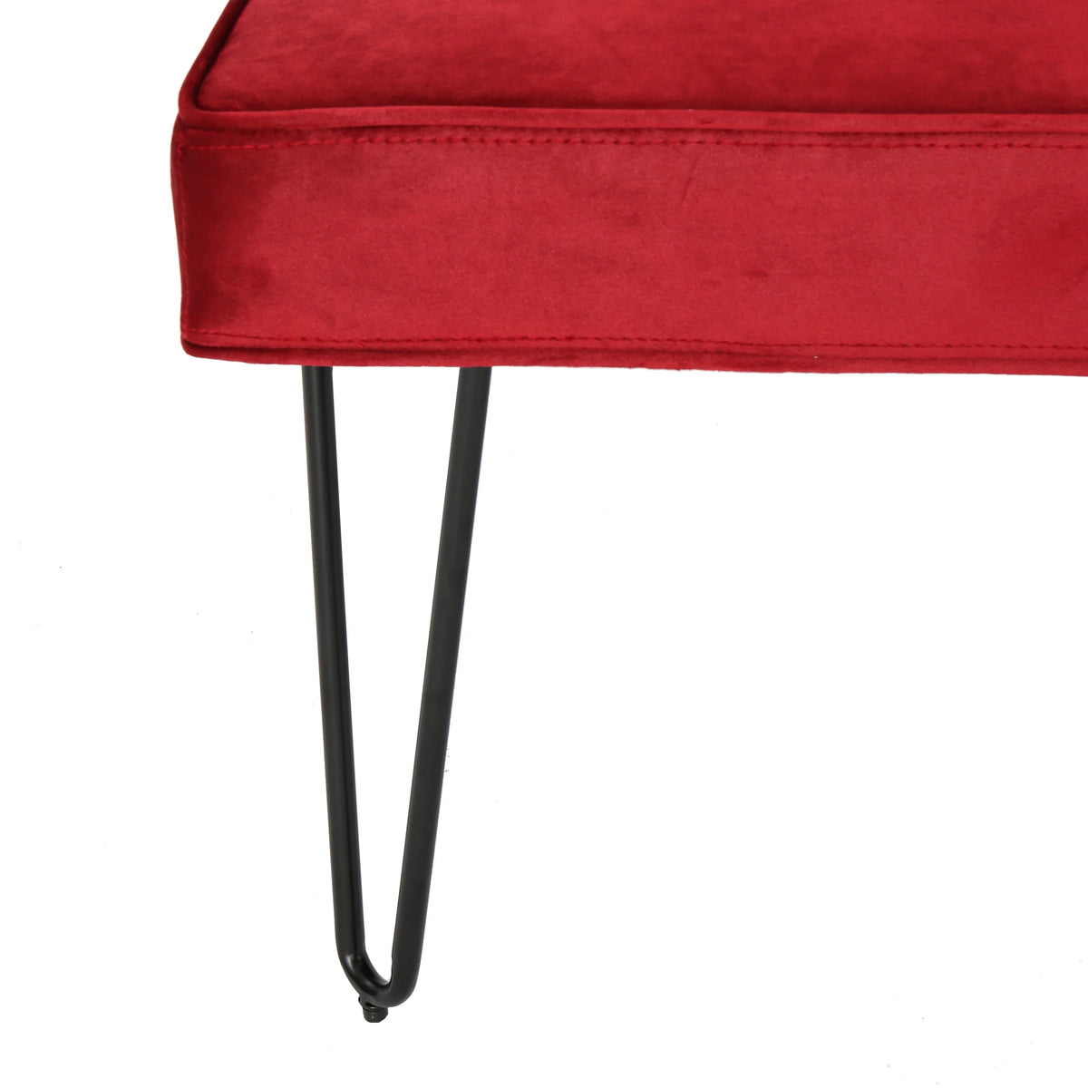 Berry and Black Velvet Accent Chair W530