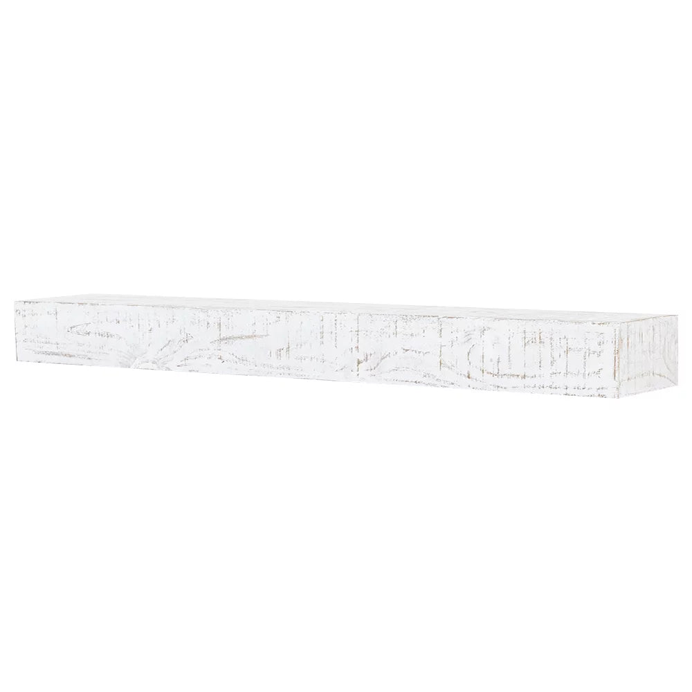 48" Whitewash Floating Wood Fireplace Mantel Shelf D961040