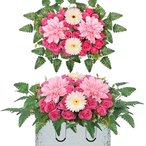 Light blue Artificial Cemetery Flower Saddle H236305