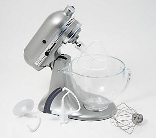 5-qt Tilt-Head Stand Mixer with Glass Bowl, Contour Silver Q968293