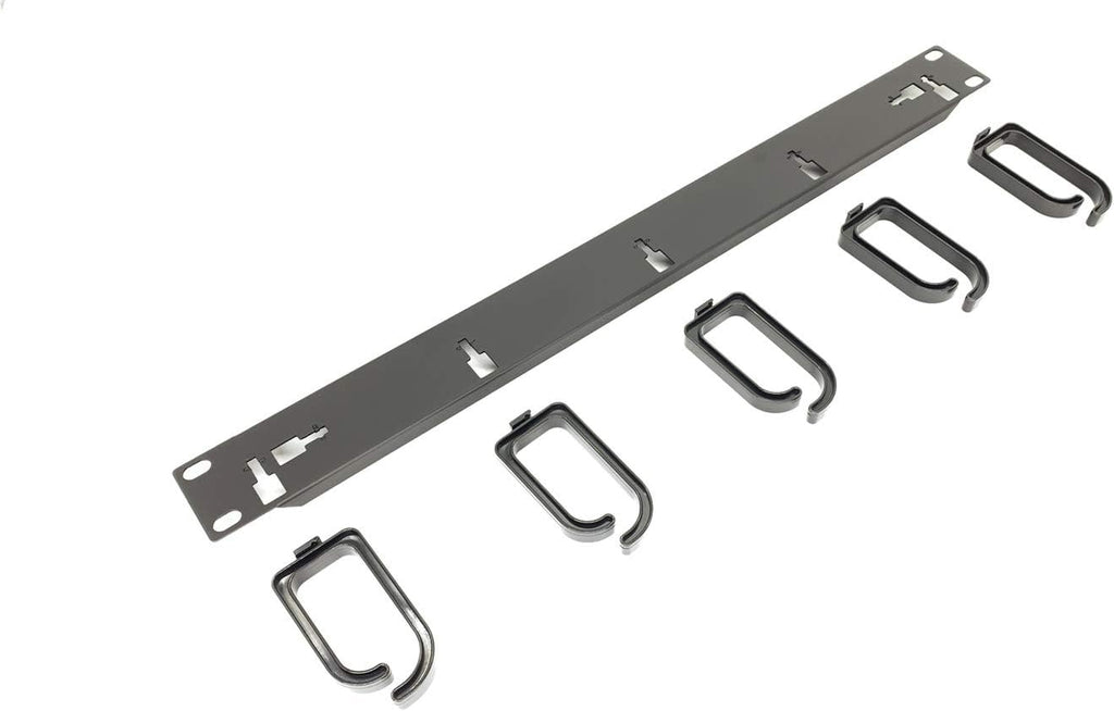 5 Pack 1U Cable Management Panel with D-Ring Hooks P397