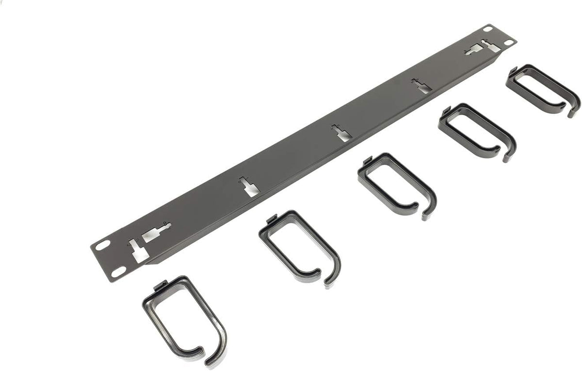5 Pack 1U Cable Management Panel with D-Ring Hooks P397
