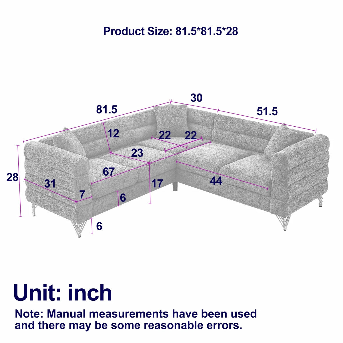 Oversized Corner Sofa Set V297640