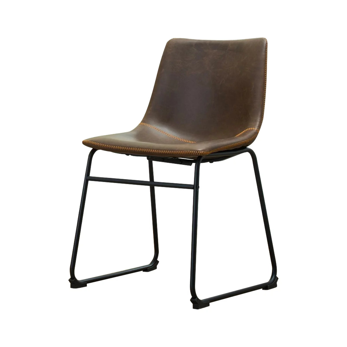 Antique Brown PU Leather Dining Chair Set of 2 P14258