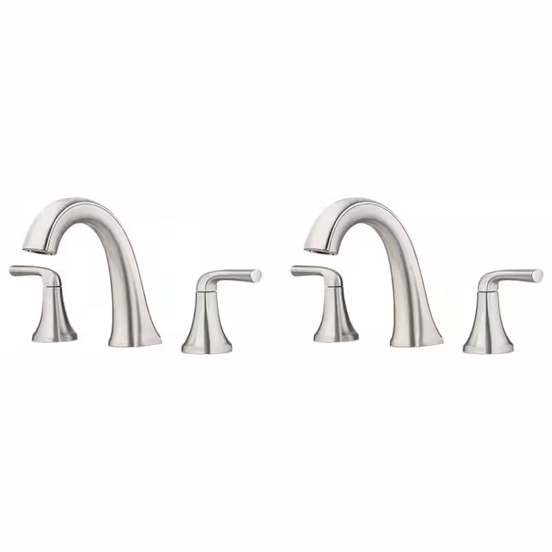 8 in. Widespread Double Handle Bathroom Faucet Brushed Nickel 2-Pack C853