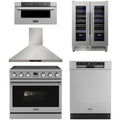 36 Electric Range, Range Hood, Dishwasher, Microwave and Wine Cooler Y53329