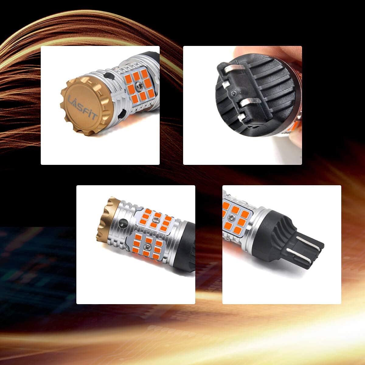 7443 Amber LED Bulb Turn Signal Light 2pcs M630800