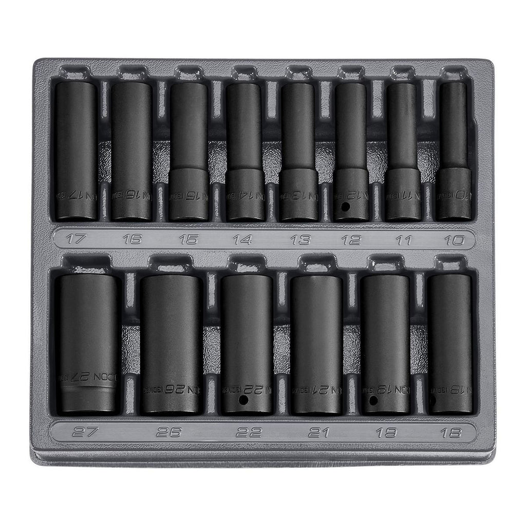 1/2 in. Drive Metric Deep Impact Socket Set, 14-Piece A55600