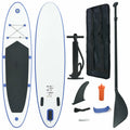 Blue and White Inflatable Paddle Board Set W8155