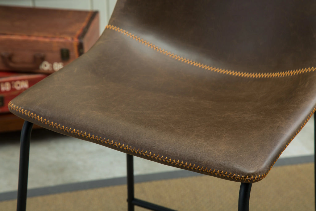 Antique Brown PU Leather Dining Chair Set of 2 P14258