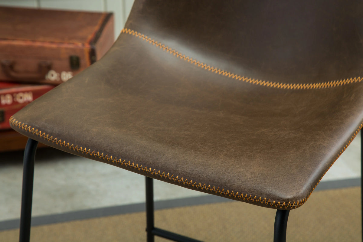 Antique Brown PU Leather Dining Chair Set of 2 P14258