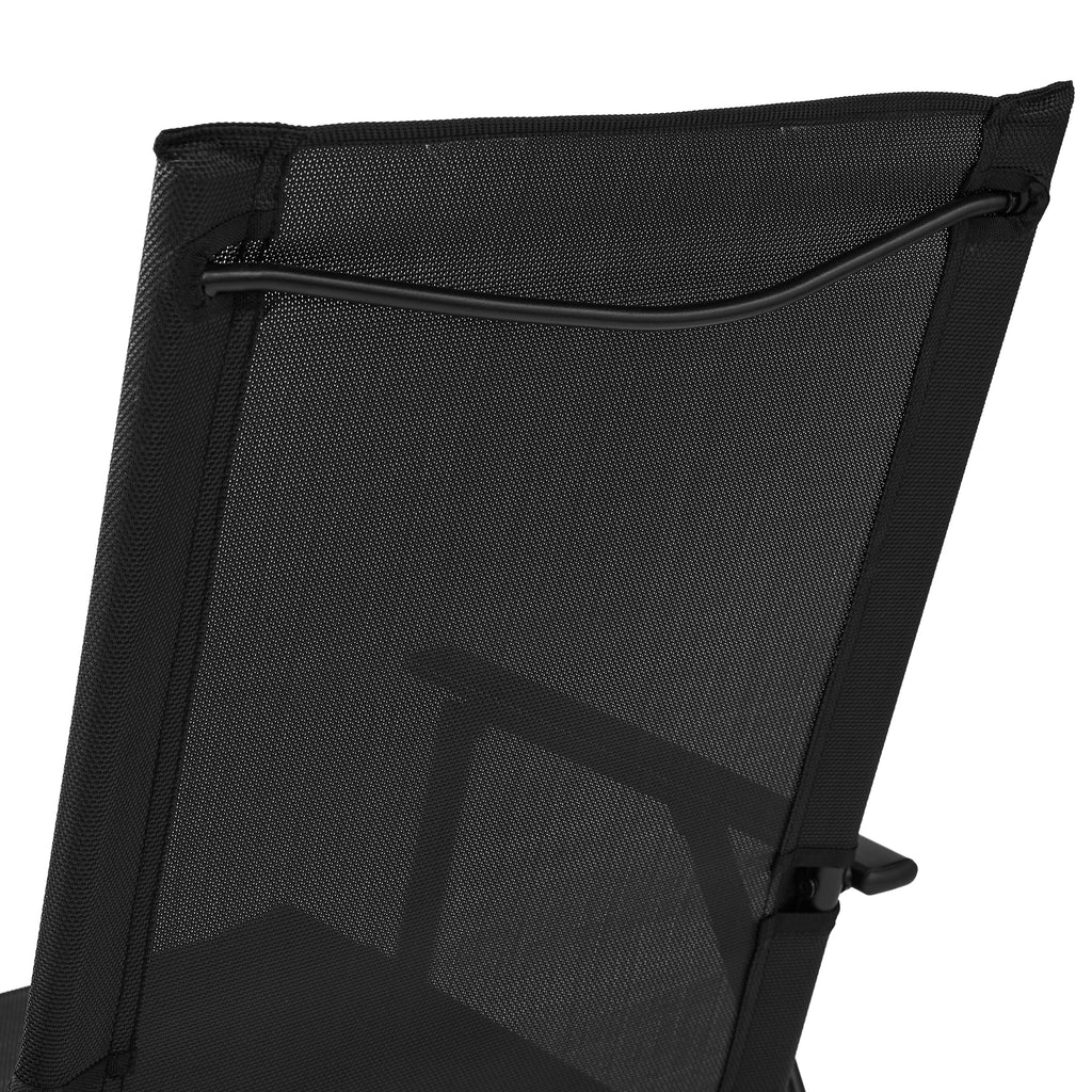 Black Steel and Sling Folding Outdoor Armchair Set of 2 F145951