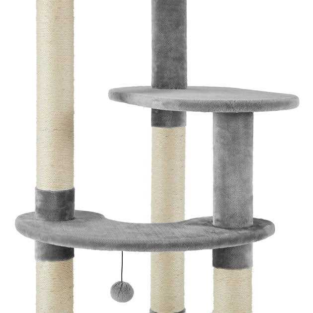59.5-in Faux Fur Cat Tree Condo W8542