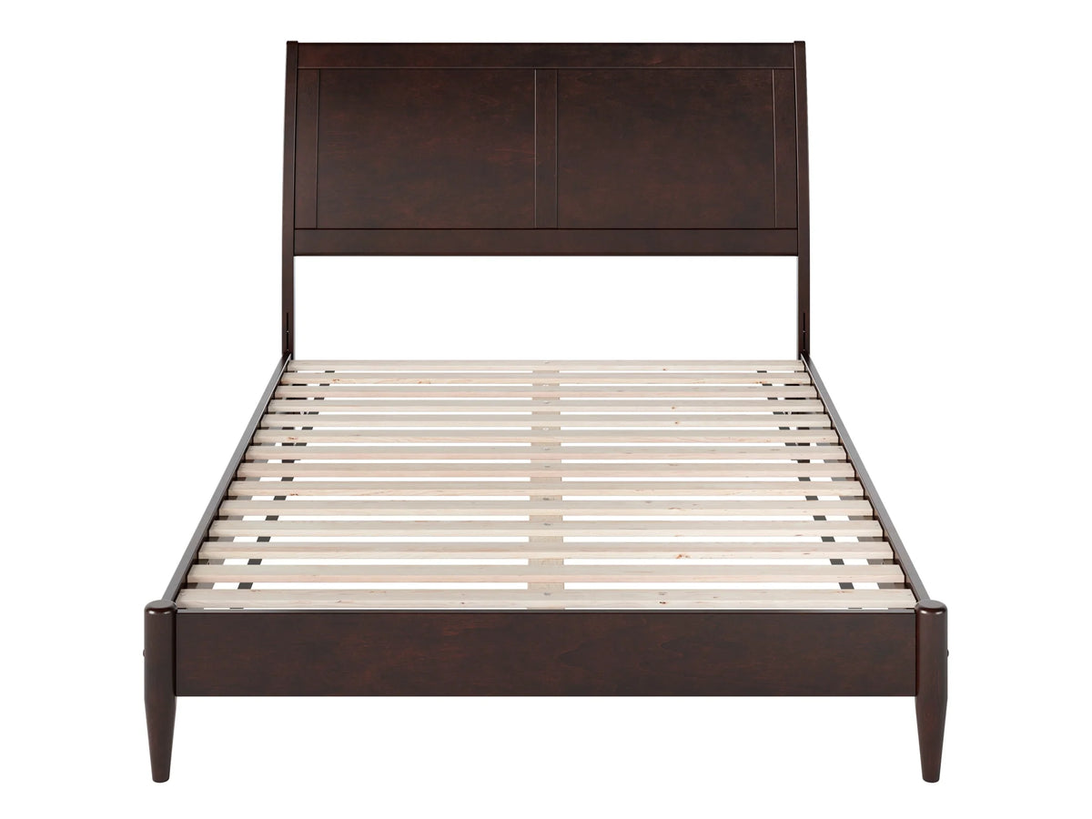Full Solid Wood Low Profile Sleigh Platform Bed A9581