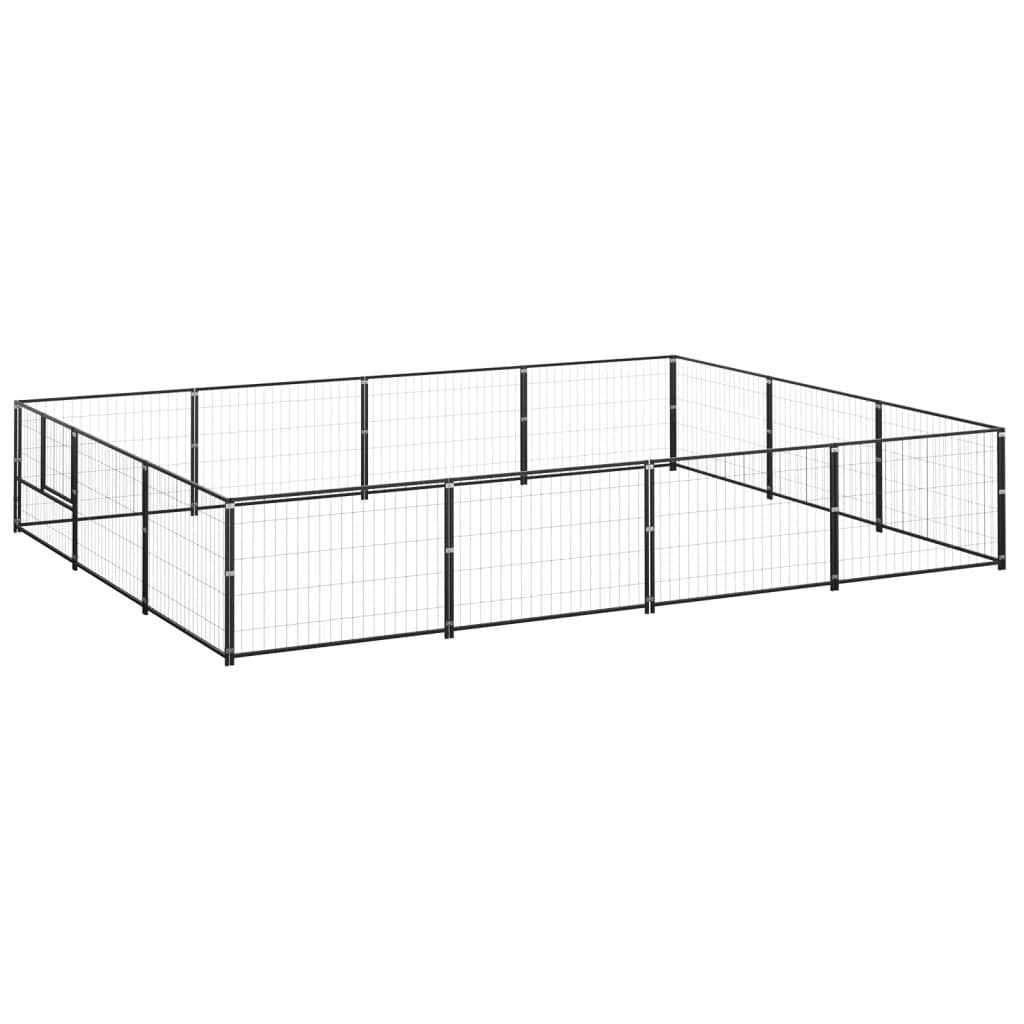 Dog Kennel Silver Steel Q6439