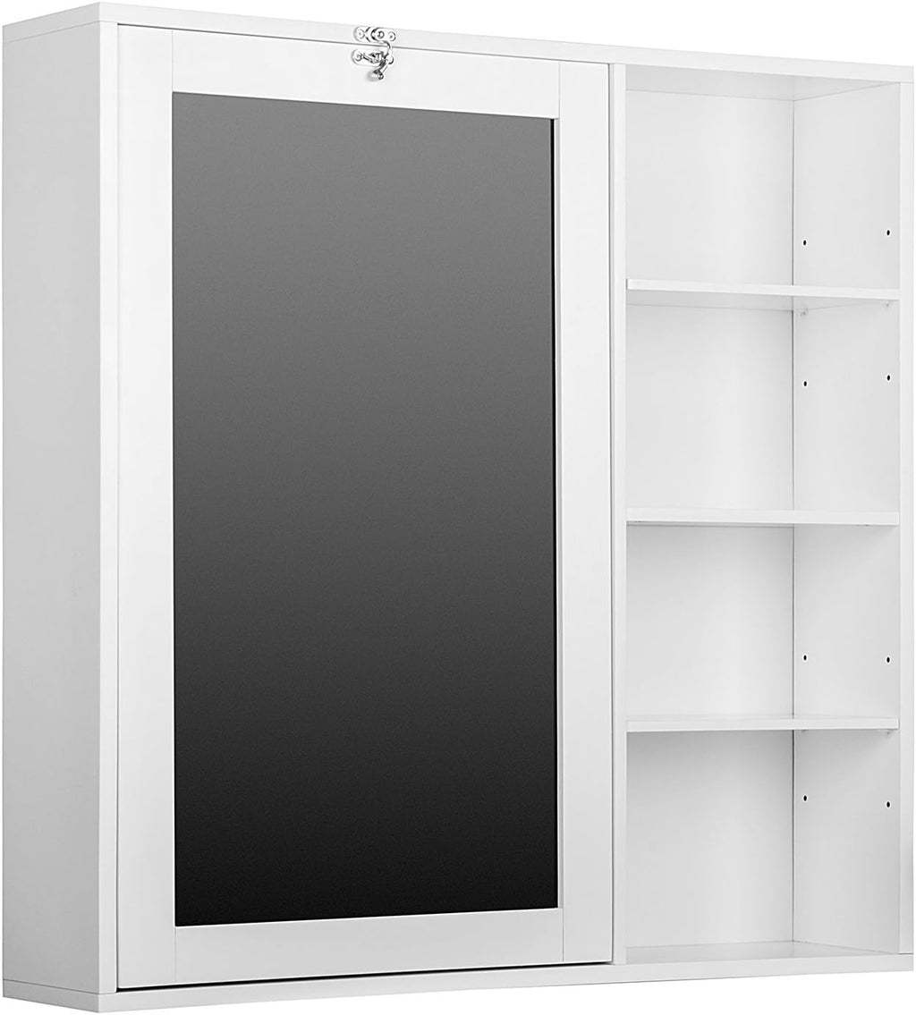 White Fold-Out Convertible Desk with Storage Cabinet and Shelves G8063