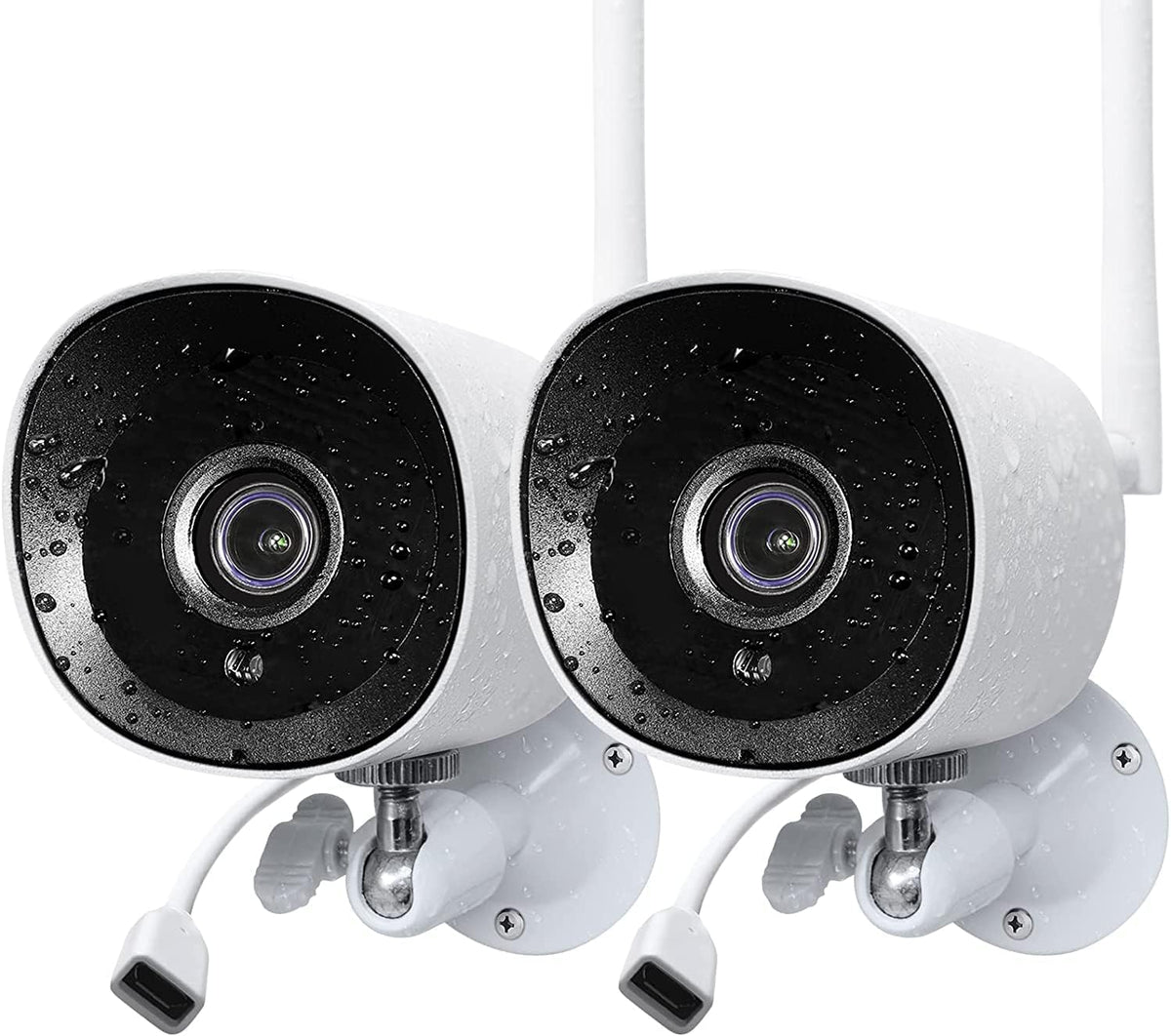2 Pack 2MP Wireless IP Camera with Night Vision, Motion Detection, IP66 Waterproof N6101