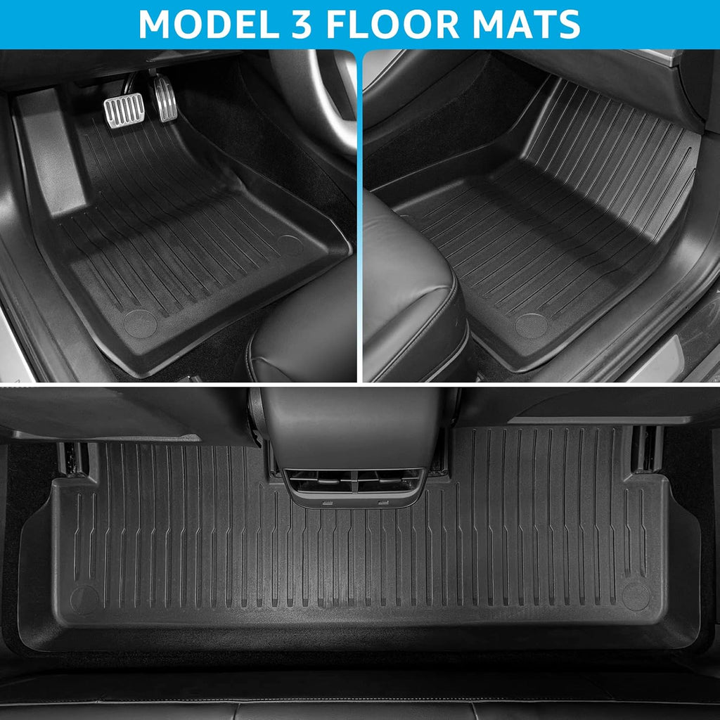 TPE Floor Mats Full Set Waterproof Front Rear Cargo Liner W7448