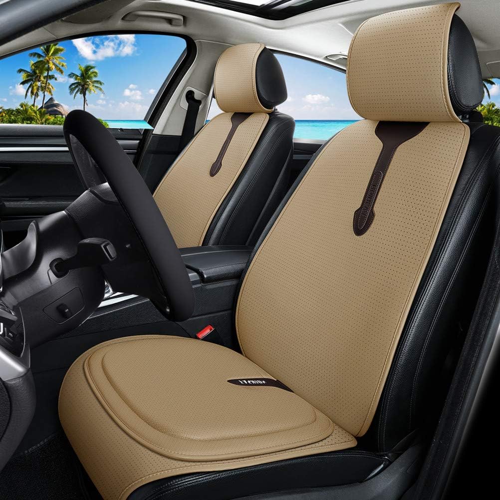 Blue Faux Leatherette Car Seat Covers 6pcs Front J156