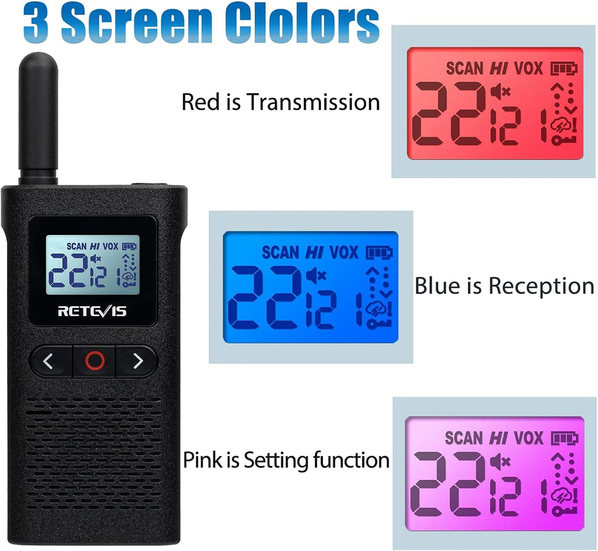 4 Pack Rechargeable Two Way Radio with Screen O61127