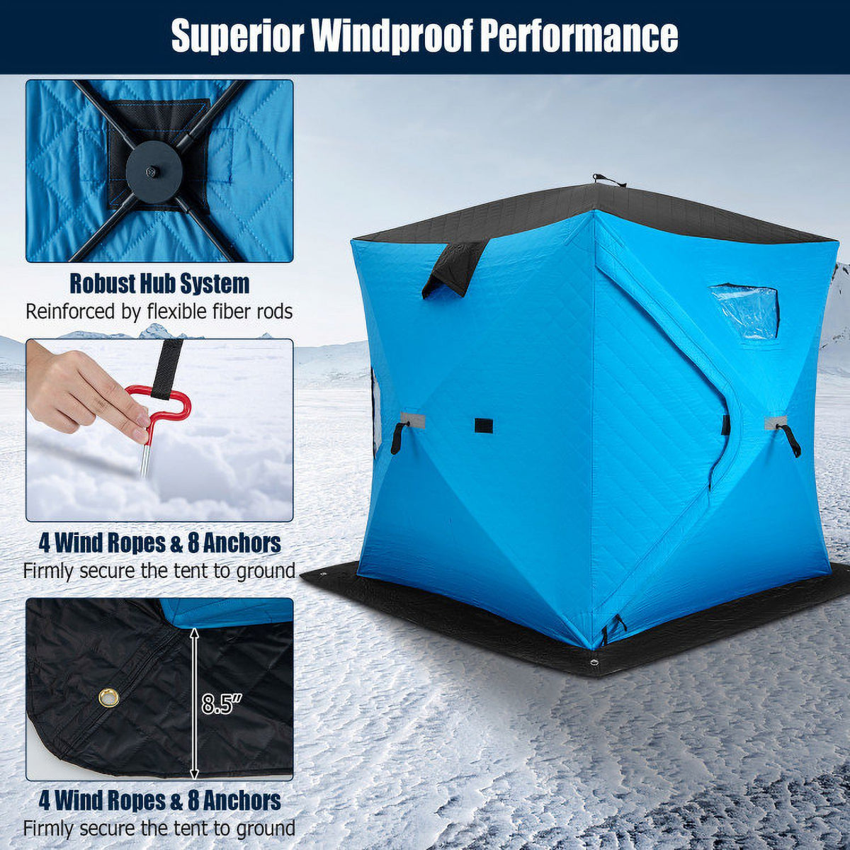 Portable Ice Shanty with Carrying Bag U7545