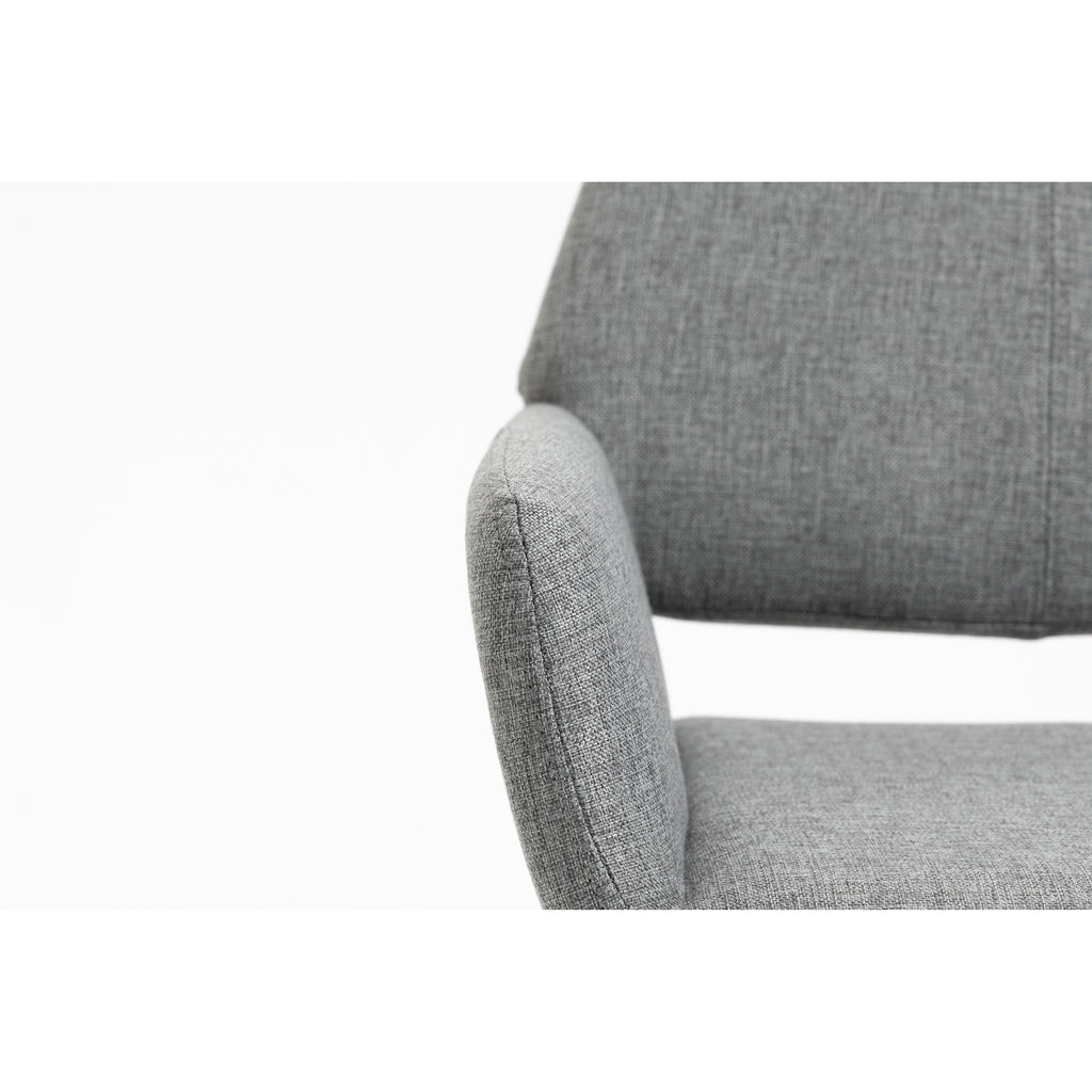 Gray Upholstered Dining Chair with Wood Legs C94352