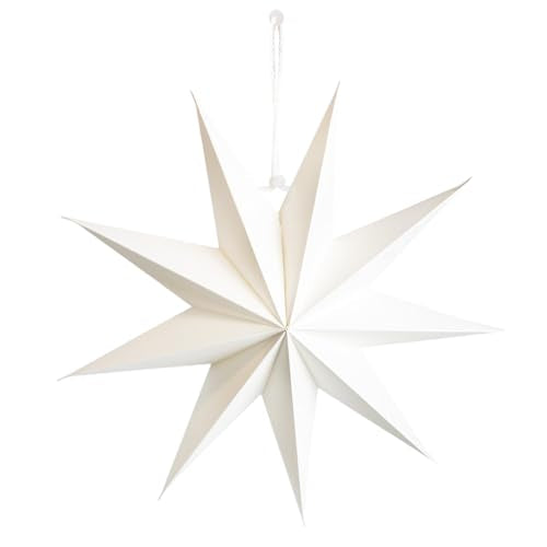 9-Pointed Christmas Paper Star Lanterns 12 Inch White F57491