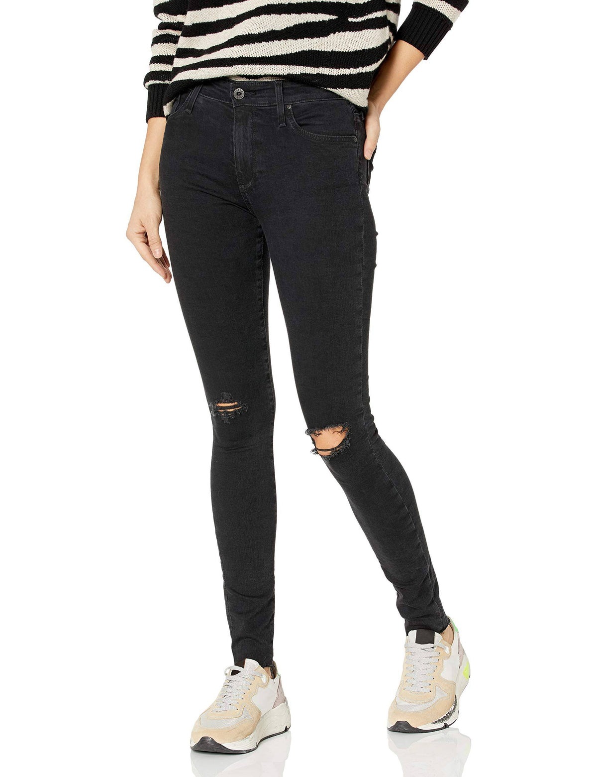 Altered Black Destructed Skinny Jeans P93989