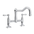 Polished Chrome Country Kitchen Bridge Faucet with Metal Lever Handles J306229