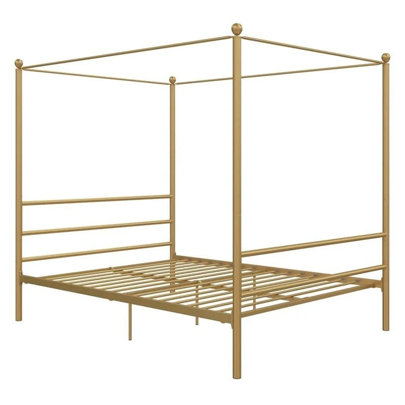Full Gold Metal Canopy Bed L921