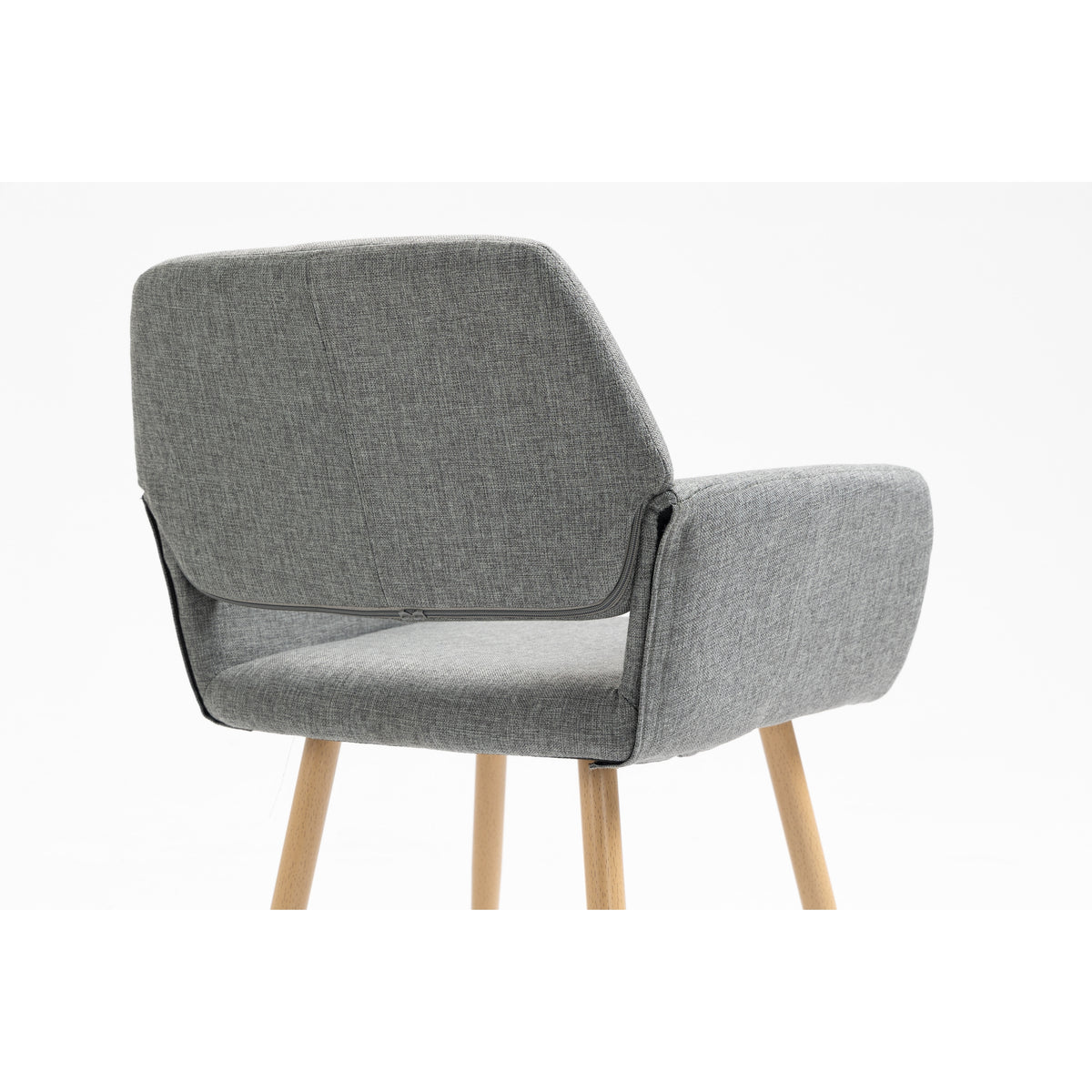 Gray Upholstered Dining Chair with Wood Legs C94352
