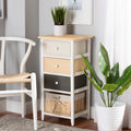 Multi-Colored Wood 3-Drawer Storage Unit with Basket E2142