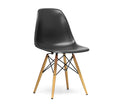 Black Plastic Mid Century Modern Shell Chair Set of 2 Y8840