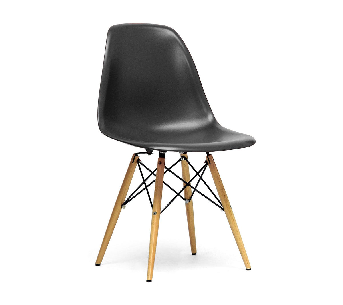 Black Plastic Mid Century Modern Shell Chair Set of 2 Y8840