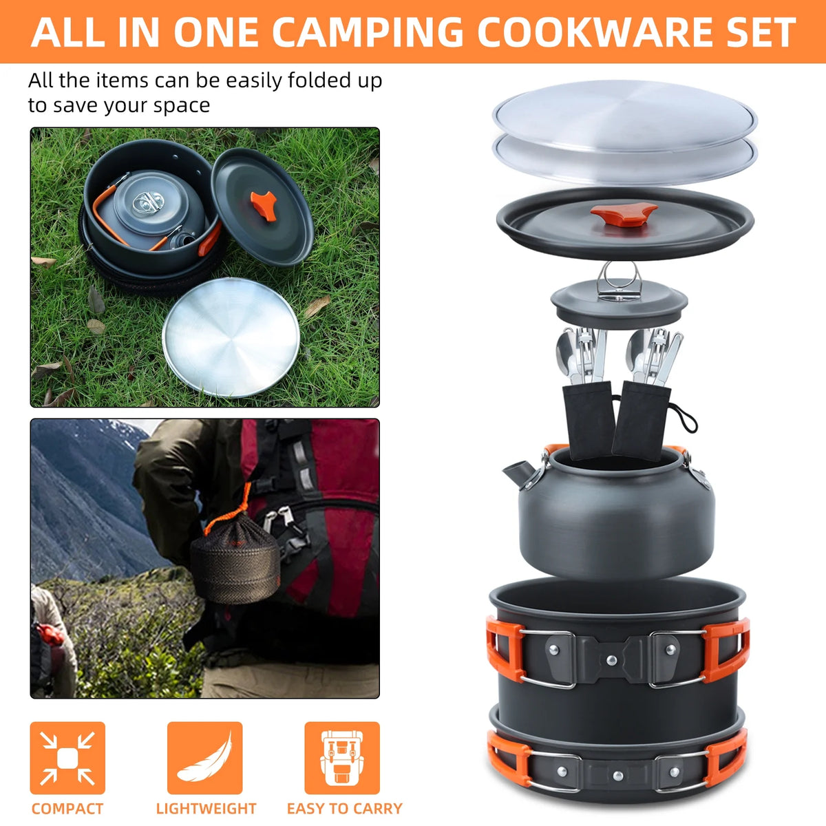 16pcs Camping Cookware Set N3357