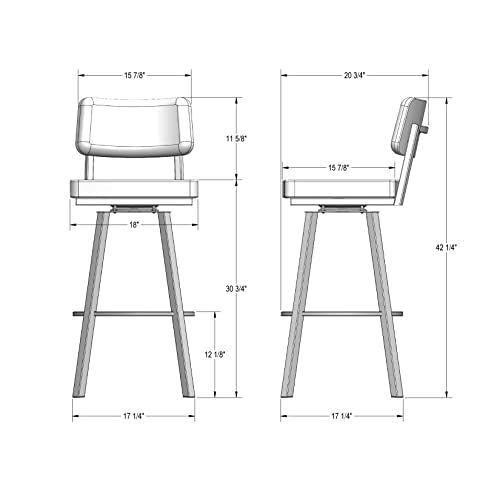 Shiny Charcoal Grey PVC Swivel Bar Stool V746