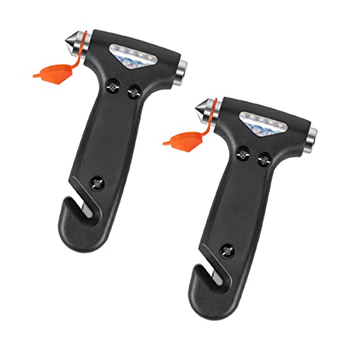 2 Pack Car Safety Hammer with Window Breaker and Seat Belt Cutter L1857