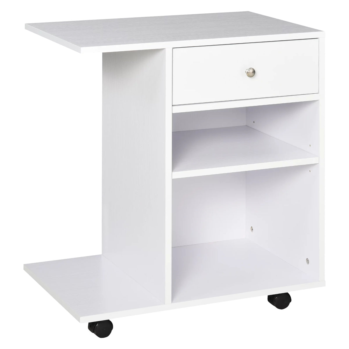 Printer Table Desk with Wheels and Adjustable Shelf E6508